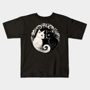 Yin Yang Cats Cat Lovers Gift Kids T-Shirt